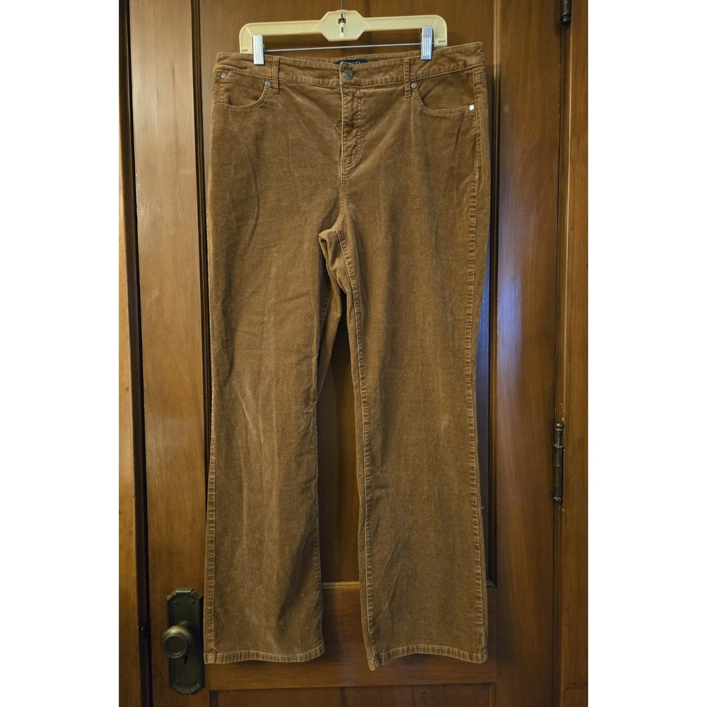 Talbots Barely Boot Corduroy Women 16 Simply Flattering 5 Pocket High Rise Brown